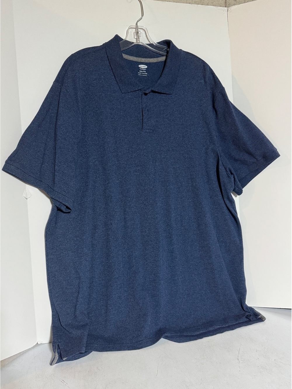 Old Navy XXL Polo Navy/Heather shirt stretch fabric CL34
